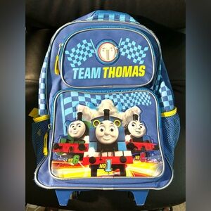 Adorable Team Thomas and Friends Blue Large Rolling (16 Inch) School Backpack!